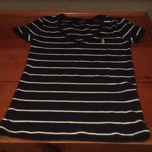 Super soft navy/white polo tee